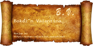Bokán Valentina névjegykártya